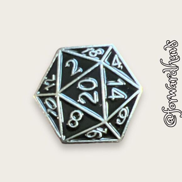 Bundle Sale 3 for $15 | D&D Dungeons & Dragons 20 Side Dice Pin - Picture 1 of 6